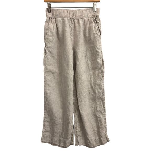 Tahari Linen Cropped wide-leg Pants sz Small Minimalist Breathable - Picture 1 of 8